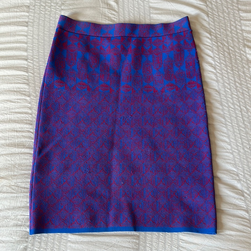 Pencil skirt, pink, and blue
